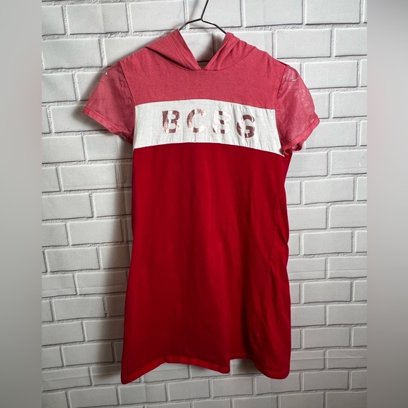 BCBG Girls Pink/Gray/Black Color block & Mesh T-Shirt Dress/size L - Picture 6 of 8